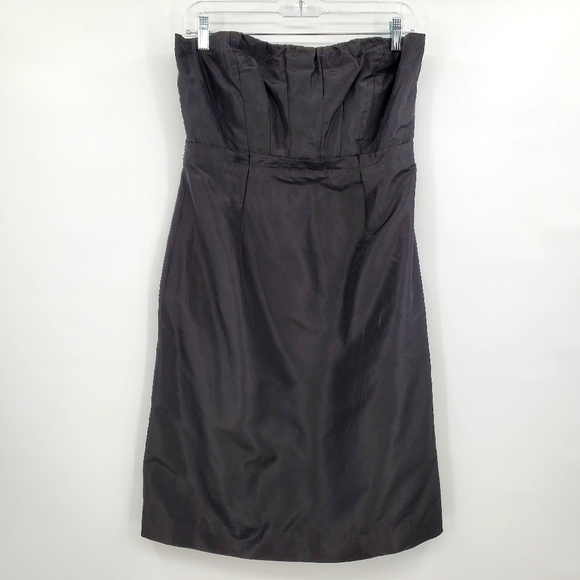 J. Crew Silk Taffeta Gracen Black Strapless Cocktail Dress - Picture 1 of 9